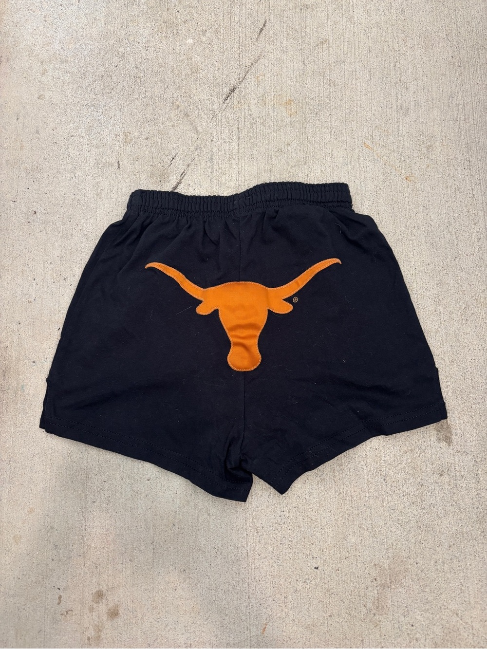 Vintage Black Shorts with Orange Longhorn Graphic